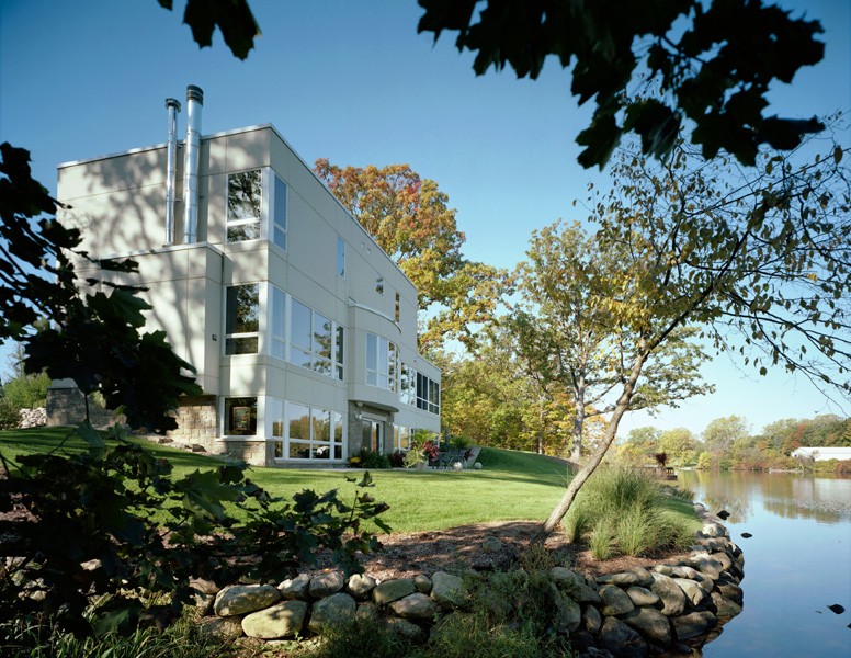 A Building with a Pond